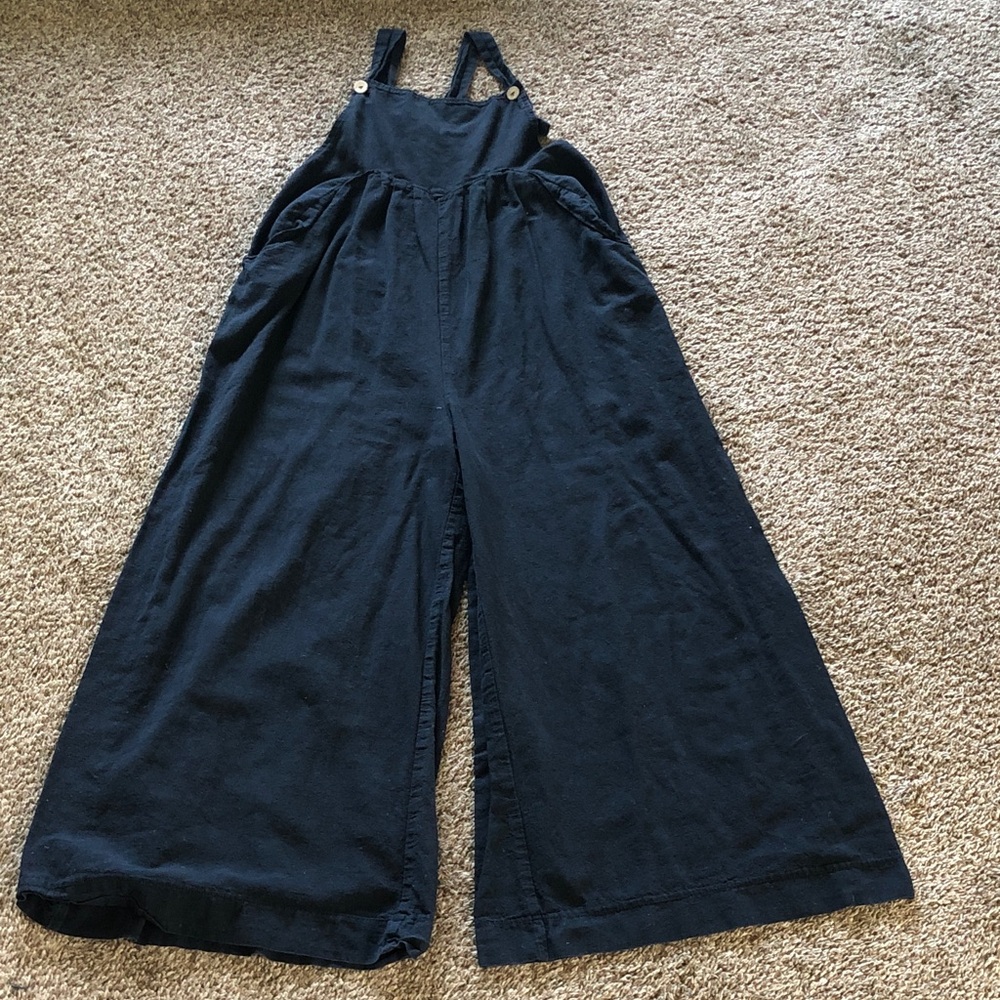 BiBi Black Wide-Leg Jumper Jumpsuit with Pockets